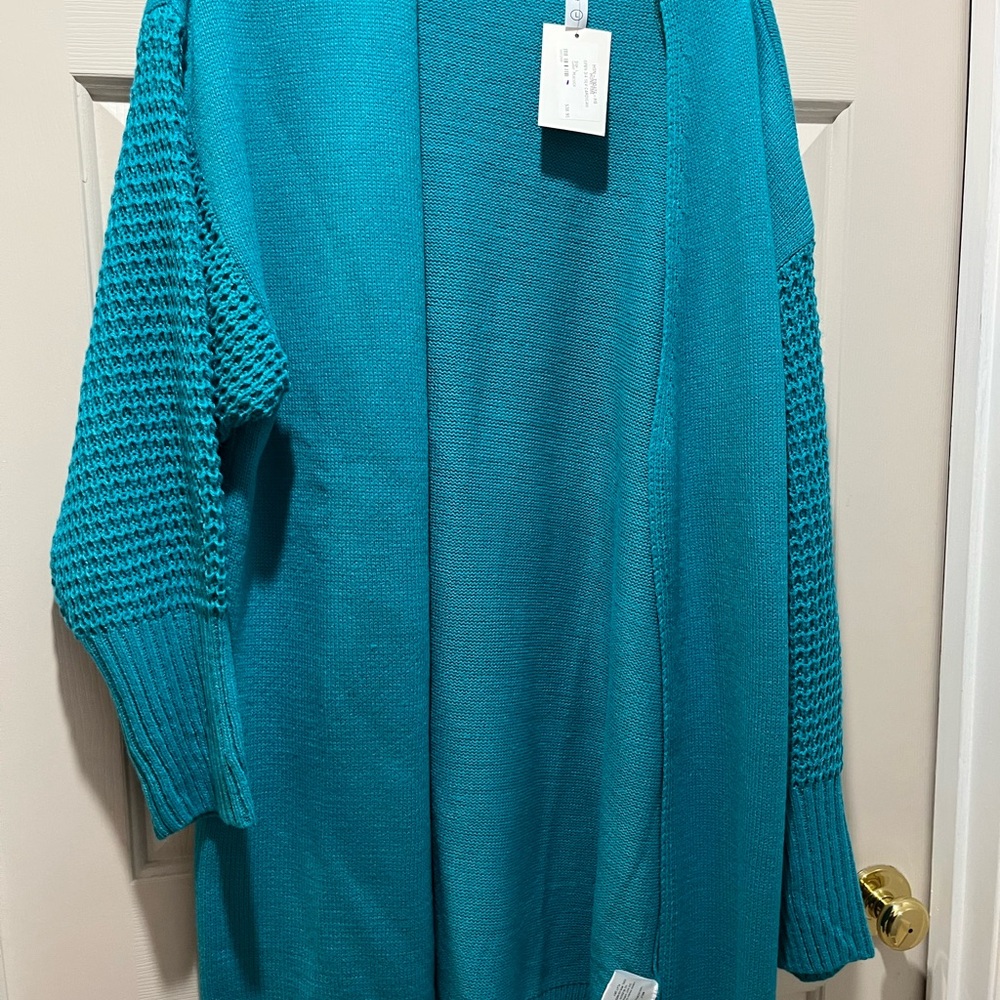 Honeyme Teal Cardigan Sweater